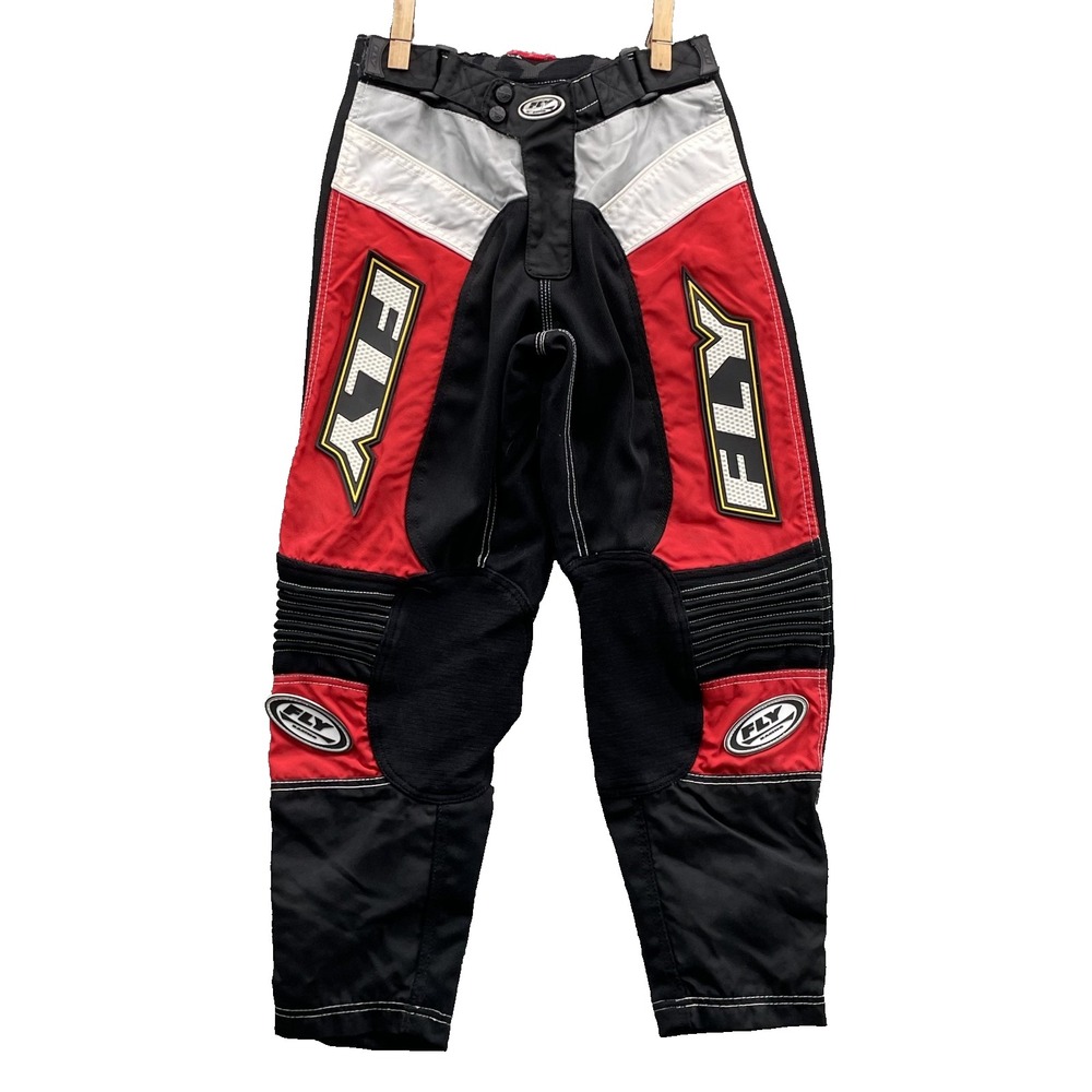 FLY Racing Motorcycle Pants Men 27* Red Black Padded Biker Racing Off-Road Sport